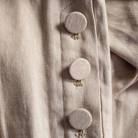 J.Jill Linen Blend Pants M Tan Minimalist Eurocore Mediterranean Travel - Picture 9 of 12